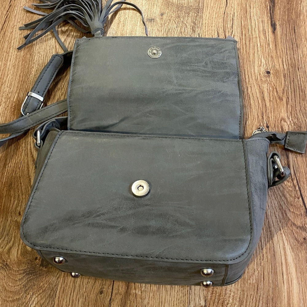 Grey Boho Faux Leather Purse - Picture 2 of 6